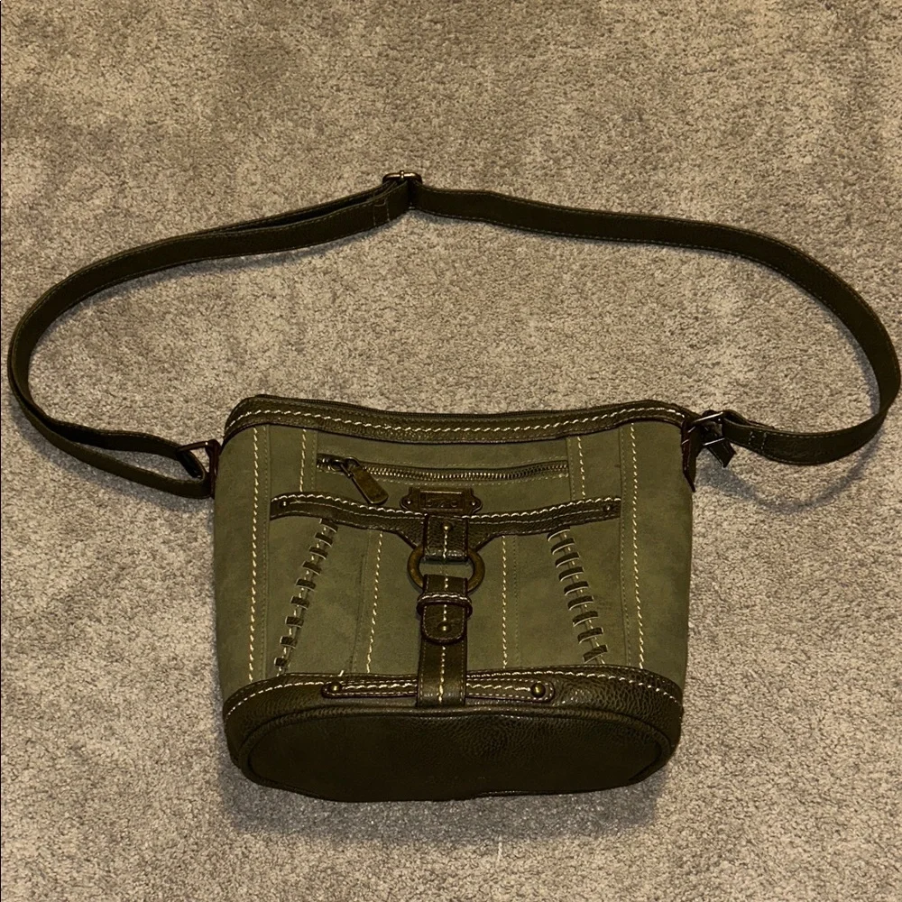 B.O.C. Green and Gold Messenger Bag